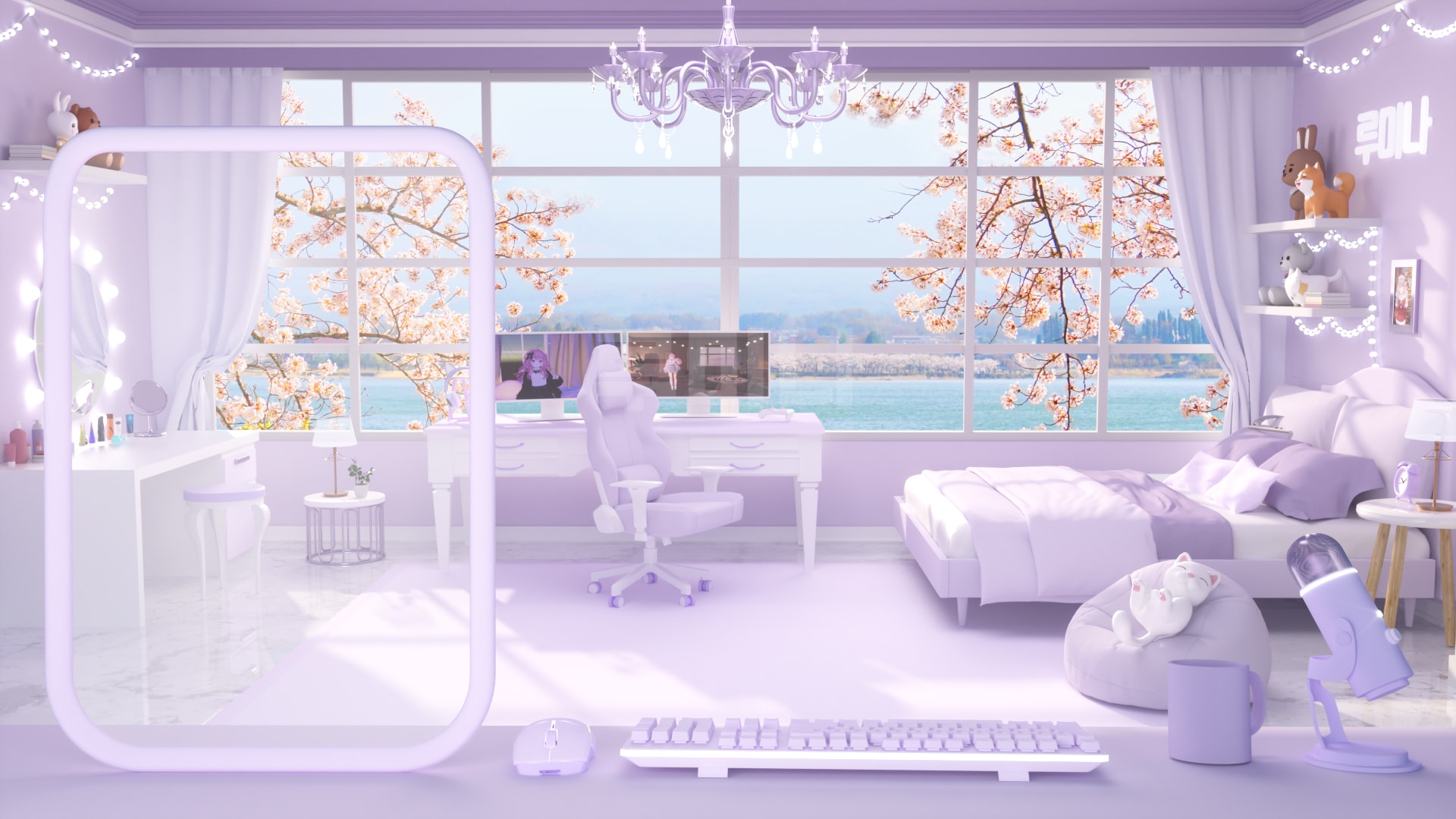 [Update] 기본형 4번형 버튜버 방송배경  DIY 조립식(배경, 액자, 네온사인 변경 및 제거 가능) 포함 썸네일 9