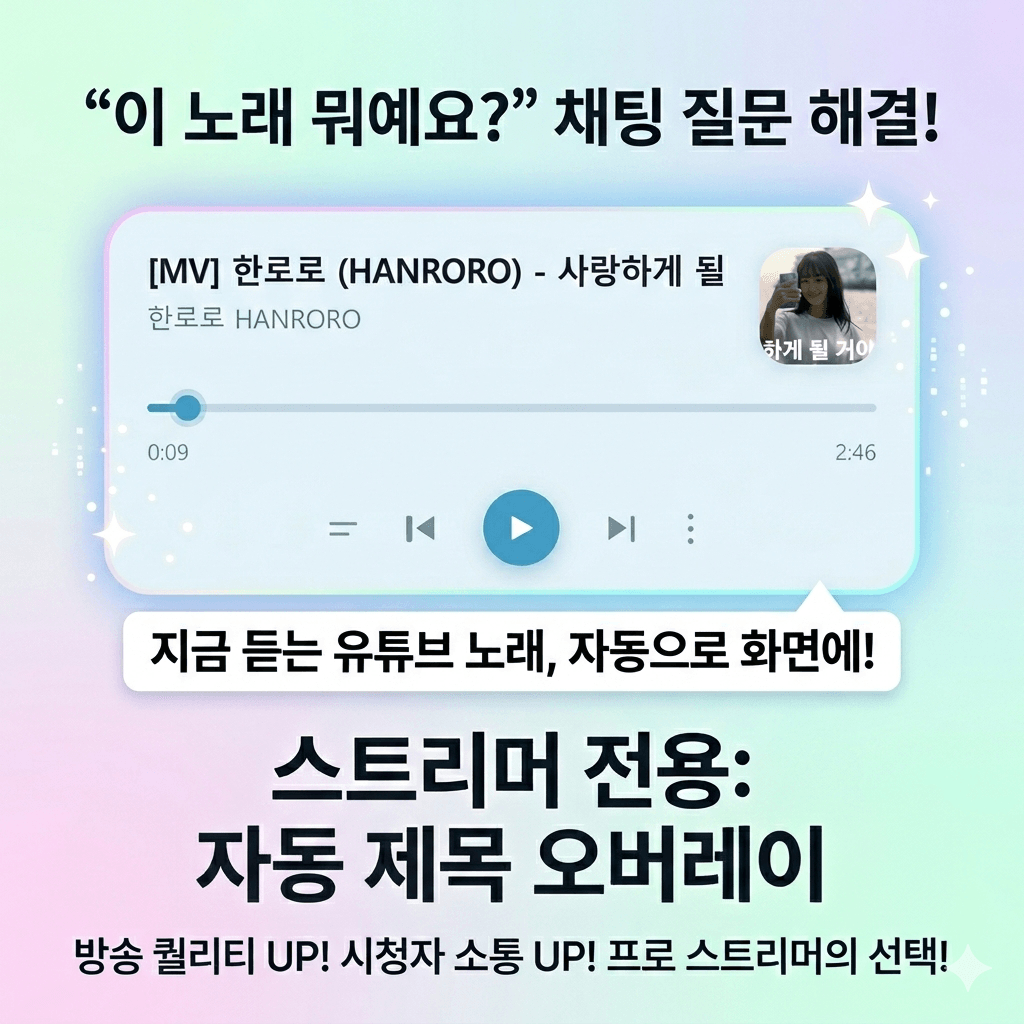  [숲/치지직] NowPlaying - 노래 제목/썸네일 자동표시 OBS 오버레이