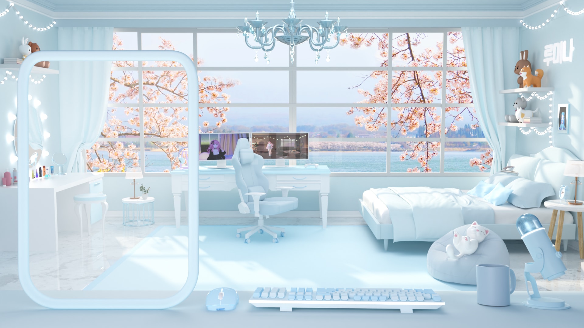 [Update] 기본형 4번형 버튜버 방송배경  DIY 조립식(배경, 액자, 네온사인 변경 및 제거 가능) 포함 썸네일 7